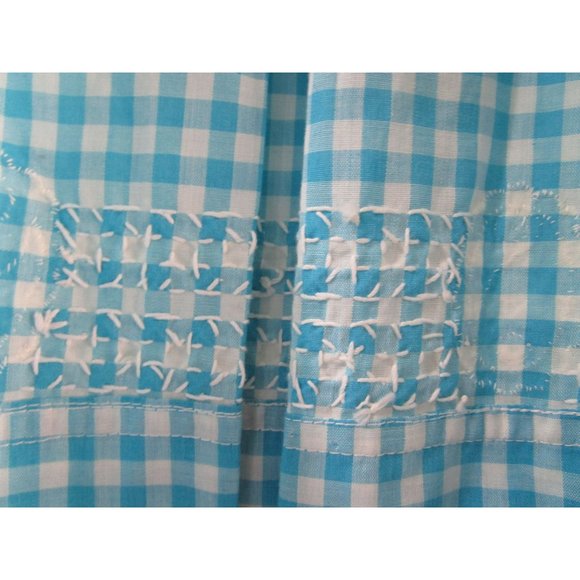 Blue Gingham Bunny Ribbon Trim Cross Stitch Accent Easter Apron Handcrafted GUC - Picture 14 of 16